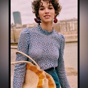 Sezane blue blouse size 34